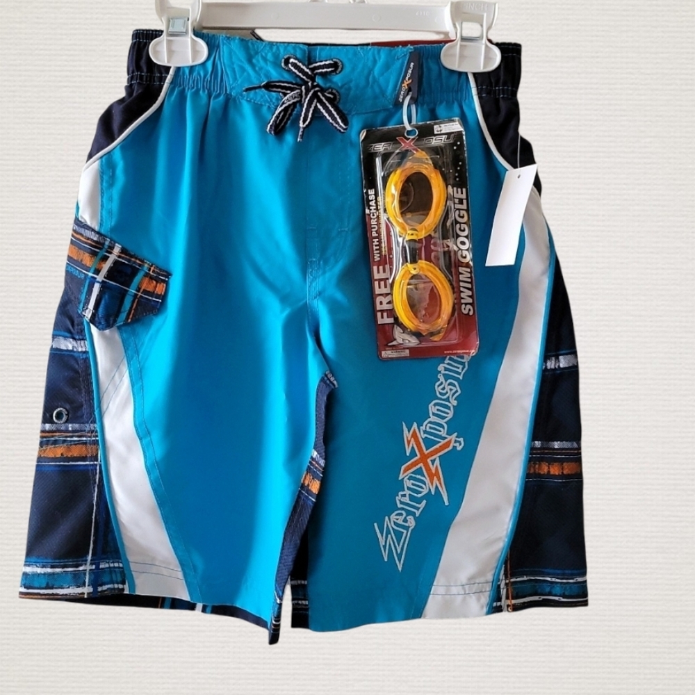 Zeroxposur Boys Surf /Swim Shorts with Goggle
